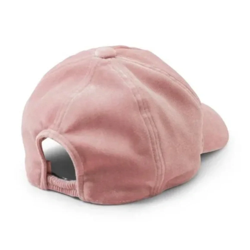 Janie and Jack Blush Pink Velvet Cap Size 2T-3
